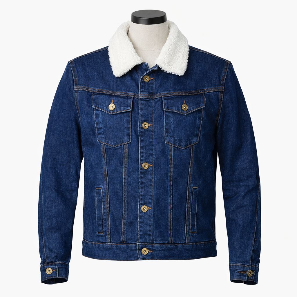 Vista 7 de CHAQUETA EN JEAN OVEJERO - COLOR: AZUL-CIELO, TALLAS: M